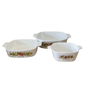 Vtg Corning Ware La Marjolaine 3-Piece Casserole Dish Set A-2-B / A-1-B / P 43 B